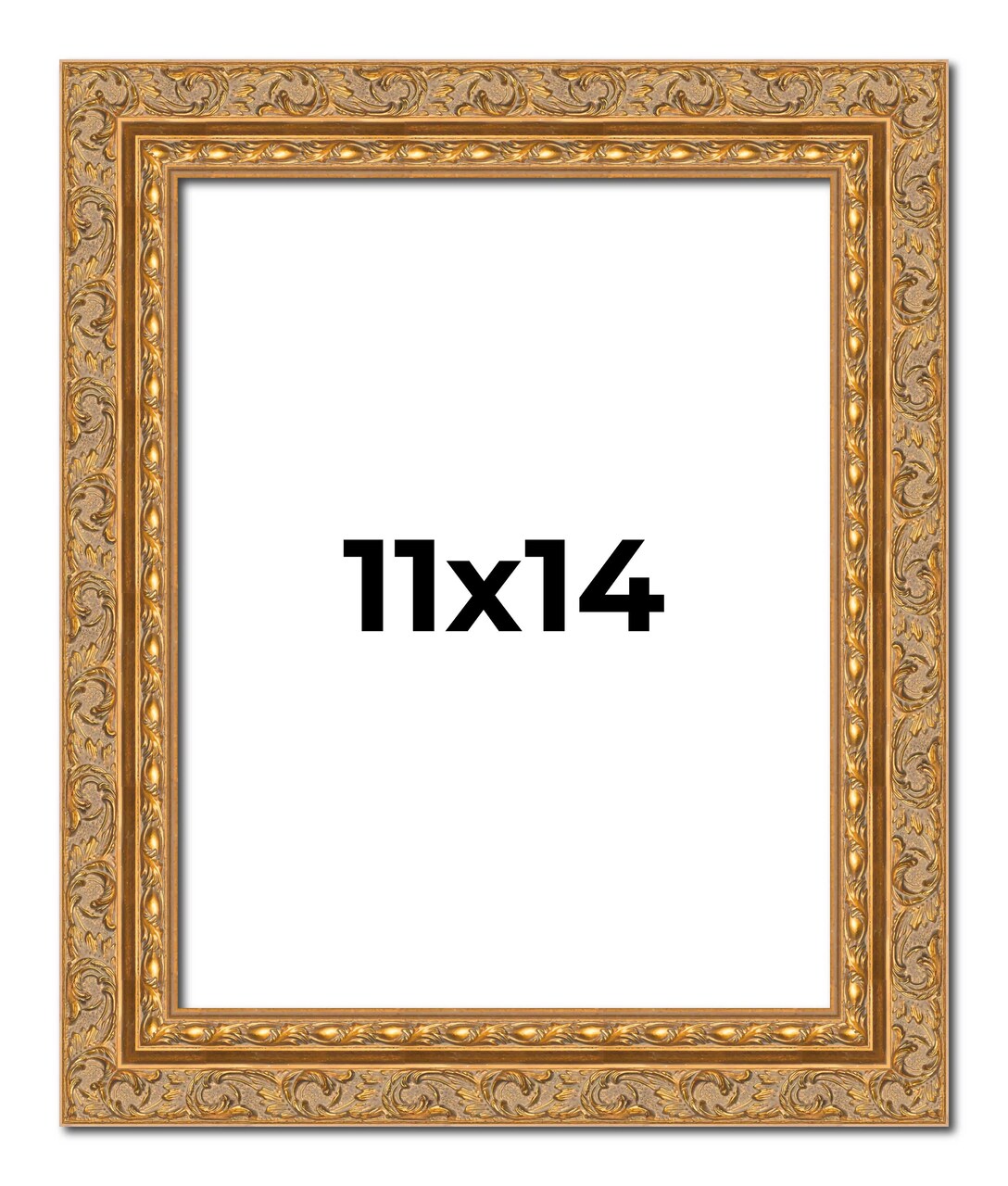 Photo Size Contemporary Gold Picture Frame - UV Acrylic, Foam Board Backing, Hanging Hardware